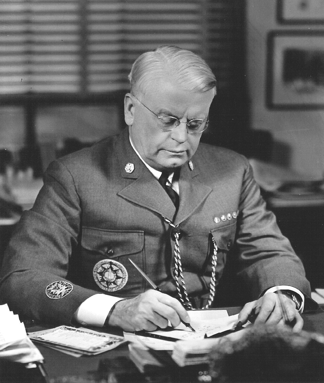 Chief Scout Executive James E. West in 1925 with BSA Troop 17